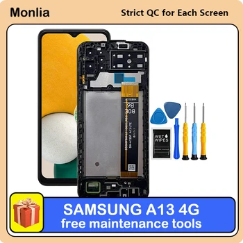 за Samsung Galaxy A13 4G Подмяна на екрана с рамка a135f a135u a135m сензорен LCD-дисплей, дигитайзер