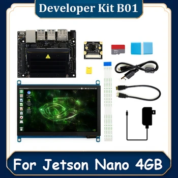 За в jetson Nano 4GB Developer Kit + 7-Инчов Сензорен екран IMX219 Помещение САМ US Plug