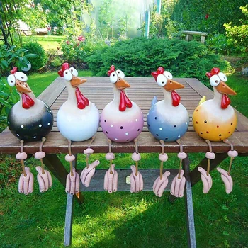 Забавна декорация за пиле, ограда, статуи от смола, декорация за дома, градината, ферма, двор, скулптура пиле, изкуство, занаят, двор
