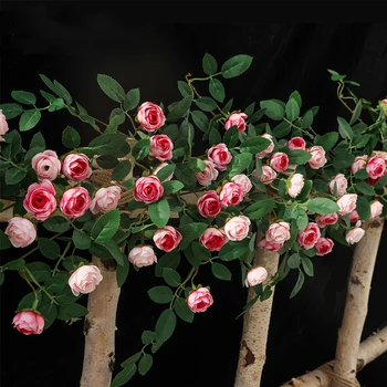 Изкуствени цветя, коприна роза, Пяна, пластмасова палма, в момента изкуствено растение за сватбена декорация, домашен декор за коледно парти