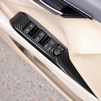 Интериорът на автомобила за Toyota Camry 2018 2019 2020 подлакътник от въглеродни влакна, бутон за включване прозорци, панел за повдигане, рамка, аксесоари за стайлинг на автомобили
