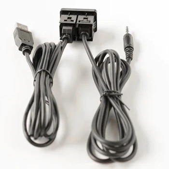 Кабелна път AUX, USB-адаптер AUX, автомобилни аксесоари, 3,4 *2,3 см, удължител за скрит монтаж на арматурното табло, пластмаса с пылезащитным калъф