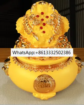 Китайската скулптура златна жаба, декорации от смола, Прасенце, занаяти, накити за винен шкаф, подаръци за откриването, щастлив пари
