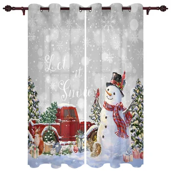 Коледен Снежен човек Снежинка Камион с алуминиева Дограма, щори за хола спални Луксозни и модерни кухненски завеси Тъкани завеси