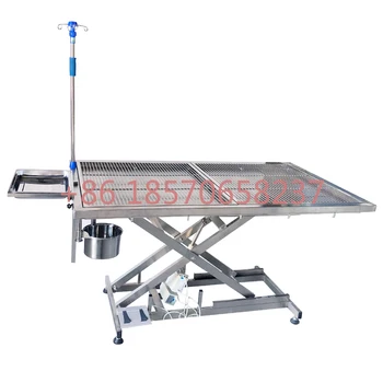 Компактен автоматичен операционната маса с моторизирани от неръждаема стомана 304 # Vet Хирургически ветеринарен операционната маса/