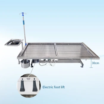 Компактен автоматичен операционната маса с моторизирани от неръждаема стомана 304 # Vet Хирургически ветеринарен операционната маса/