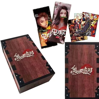 Кутия за карти Demon Slayer, колекция хоби, Tcg, която свири в едно аниме, рядка карта, фигурки Kimetsu No Yaiba за детска подарък играчка