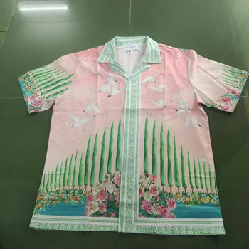 Къса риза Казабланка Лятна мъжки дамски висококачествени ежедневни плажната хавайска фланелка с къс ръкав, тениски за мъже, облекло, дрехи