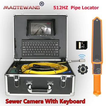 Локатор тръби 512 Hz, камера за инспекция на канализационни тръби и с клавиатура, 22 мм видеорекордер IP68, промишлен ендоскоп за тръбопроводи, 7 