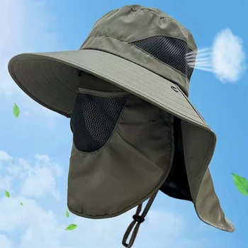 Лятното слънце шапки UV защита за открит лов и риболов шапка за мъже и жени туризъм къмпинг подвижна козирка кофа шапка Риболов шапка