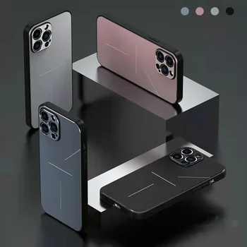 Ментално Защитена Задната част на Кутията С Мек Ръб За iPhone 13 12 Mini 11 Pro Max, Ултра-устойчив на удари Защитен Калъф За Обектив, Калъф За Телефон