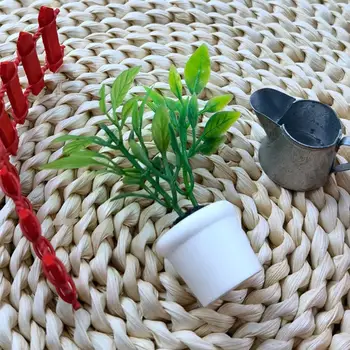 Мини растение в саксия, екологично чисто изящна изработка, микро-сцена, детска играчка подарък, куклена къща, горшечное растение, едно малко дърво в саксия