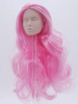 Модни Царска дама Мак Паркър с розови коси, неокрашенное лицето, главата на куклата в мащаб 1/6