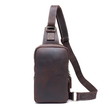 Мъжка чанта-месинджър от естествена кожа, градинска чанта през рамо, нагрудная чанта, прашка, дневна раница за пътуване, походный раница