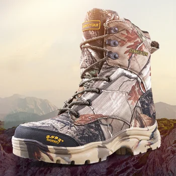 Мъжки военни обувки, градинска тактическа бойна обувки на висок ток за зимен лов, камуфлаж в пустинята, 38-47 Плюс момче
