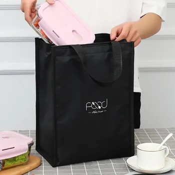Нова случайна чанта за обяд, здрава чанта за носене, термоизолированный обяд-бокс с голям капацитет, чанта-хладилник с цип, работна чанта за обяд