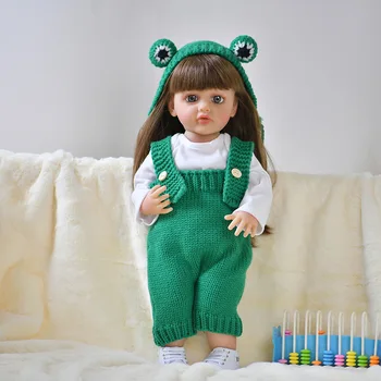 Новата кукла-реборн, напълно эмалированная, 55 см, имитация на кукла-бебе, кукла-момиче с подвижни суставом и сменяеми рокля за изненада за рожден ден