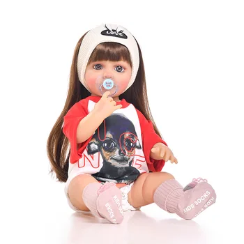 Новата кукла-реборн, напълно эмалированная, 55 см, имитация на кукла-бебе, кукла-момиче с подвижни суставом и сменяеми рокля за изненада за рожден ден