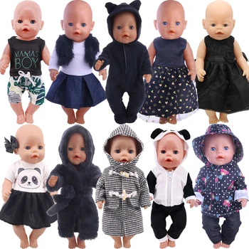 Облекло за кукли Black Series, Плюшена Жилетка, тениска за момичета от 18 инча, Дрехи за новородени в американски стил и 43 см, Играчки на Нашето поколение, Подарък
