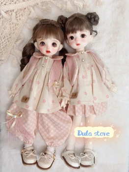 Облекло за кукли Dula розова Рокля-пола с флорални модел панталони Azone Licca ICY JerryB 1/6 Аксесоари за кукли Bjd