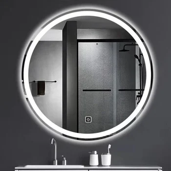 Огледало за Душ с Led Подсветка, Козметично, За Грим, За Бръснене, Кръгли Огледала За Баня, Без Замъгляване, Увеличително Espelhos De Banho, За Декорация на дома, FY22XP