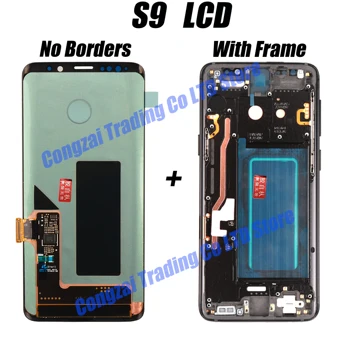 Оригинален дисплей за SAMSUNG Galaxy S9 G960f LCD сензорен дисплей, дигитайзер, резервни части за ремонт с рамка за Samsung S9 LCD