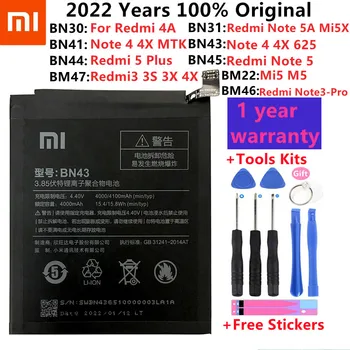 Оригинални Сменяеми Батерия XiaoMi За Xiaomi Redmi 3 3S 3X 4X 4A 5A 3 pro 5 Plus Note 3 4 4X5 5A 6 7 Pro Mi5 Mi 8 5X Батерия