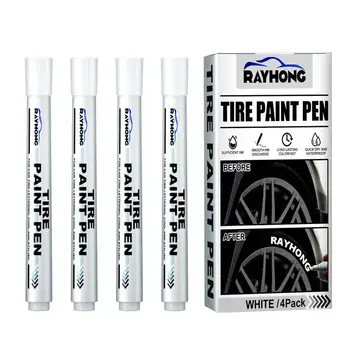 Писалка за рисуване на автомобилни гуми, маркер химикалки, бързо съхнещи, не выцветающие, 4 бр., обезопасена дръжка за гуми, автоаксесоари за метал, хартия, стъкло, камък