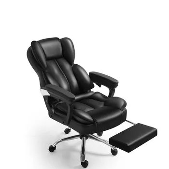 Подемни стол за офис, игралното стол, кожен, с превръщането откидывающимся подлакътник, черна, кафява, модерно, прост, мързелив масаж за повдигане на гъба