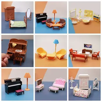 Представянето на модела на сцената, мини-играчки, страхотна градина, микро-пейзаж, игри къща, малък набор от мебели, аксесоари за куклена къща