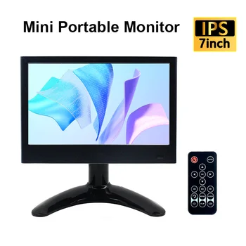 Преносим мини 7-инчов монитор с 5-спот капацитивен LCD-панел със сензорен екран IPS 1024x600 HD HDMI слот компютърен дисплей Raspberry Pi