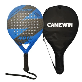 Ракета за паделя 2X Camewin за плажен тенис от въглеродни влакна и ЕВА с гладка повърхност Power Lite, синя