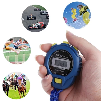 Ръчен дигитален спортен часовник с LCD дисплей, брояч на хронограф, таймер за w/каишка