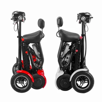 Сгъваем скутер с 4 колела 250 W комбинациите преносими сгъваеми четырехколесный електрически скутер за пътуване на възрастните хора