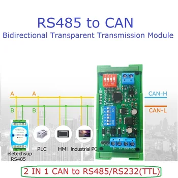 Сериен протокол CANBUS CAN към RS232 RS485 RS422Конвертер 2-Лентов Прозрачен Модул за пренос на данни eletechsup CAN4A02 CAN 2.0