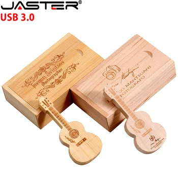 Спецификацията за USB 3.0 Флаш-памет и 128 GB Дървена Китара Флаш Памет 64 GB Безплатно персонализирано Лого Memory Stick Творчески Подаръци Стик 32 GB 16 Г