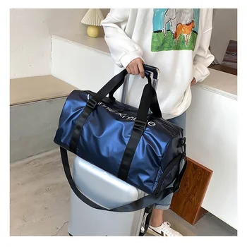 Спортна чанта за жени и мъже, тренировочная чанта с отделение за обувки и за мокри дрехи, водоустойчив голяма пътна спортна чанта