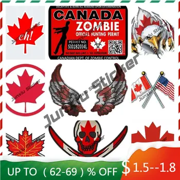 Стикер с крила хартата на Канада, канадската кръг стикер с кленов лист, креативни стикери за мотори, стикери за автомобили, стикер за аниме, аксесоари, декорации