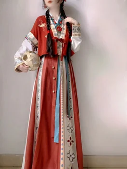 Съвременни китайски традиционната рокля Hanfu, дрехи за cosplay, рокля фея, червен женски халат Hanfu, костюм от полиестер