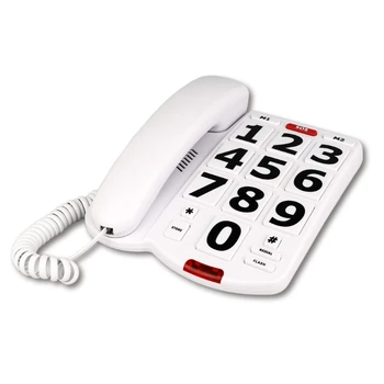 Телефон за възрастни хора M17B Телефон с Голям Бутон за Повторно Набиране на Голям Стаи Кабелна Стационарен телефон за възрастни Хора с усилвател Кабелен телефон