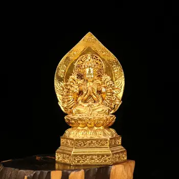 Тибетски будизъм Статуя на Бодхисатва хиляди ръце -месинг ръчно изработени с красиви позлатени