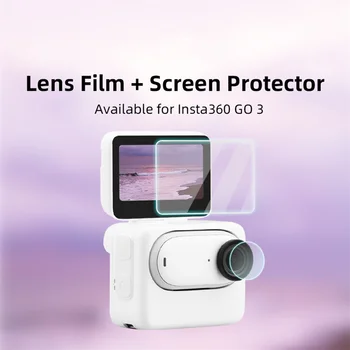 Филм от закалено стъкло за камера със защита от надраскване за обектив Insta360 GO 3, защитно фолио за екрана, аксесоари за екшън камери Insta360 GO 3