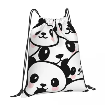 Чанти дантела прозорци Panda 2 Персонализирани раници дантела прозорци, подходящи за училищни излети и леки разходки